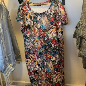 Insane print dress, bodycon - UK 24